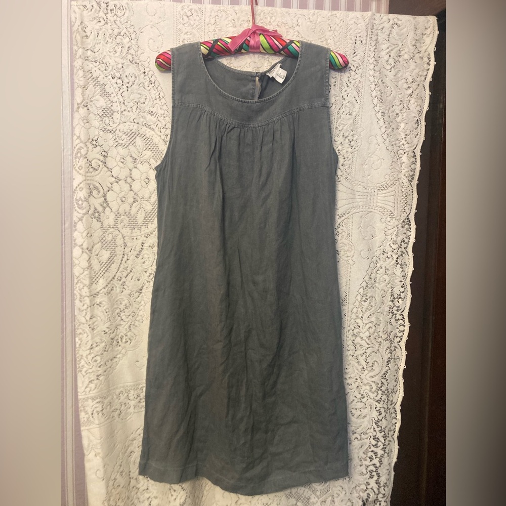 ARTISAN NY Green 💯 Linen Dress (L)